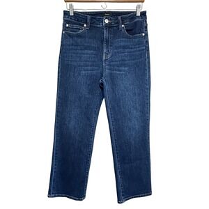 Quince Straight Leg Crop Jeans Womens 29 Dark Wash Blue Denim High Rise Organic